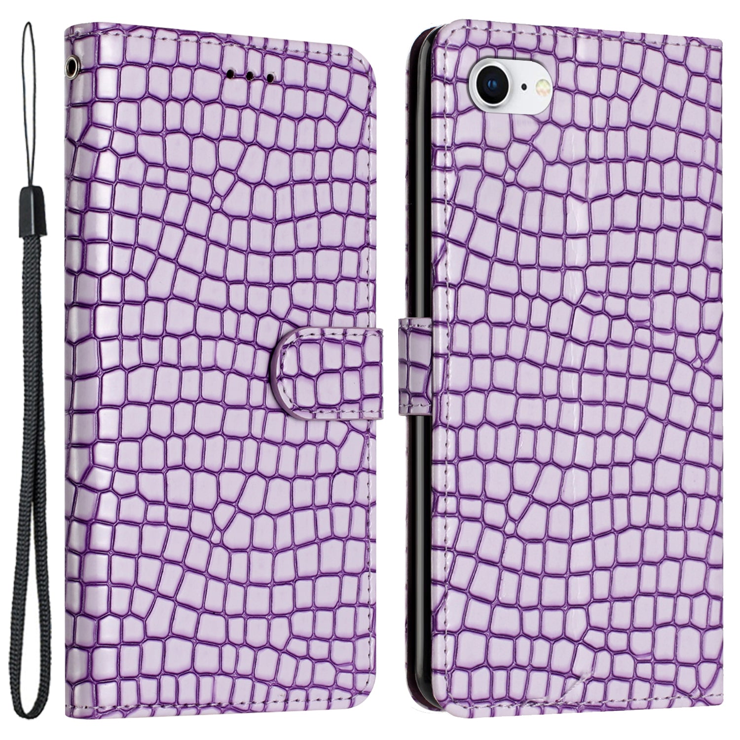 Flip Cover for iPhone 6/6s/7/8 Crocodile Texture Stand Phone PU Leather Wallet Case with Hand Strap Flip Cover for iPhone 6/6s/7/8 Crocodile Texture Stand Phone PU Leather Wallet Case with Hand Strap